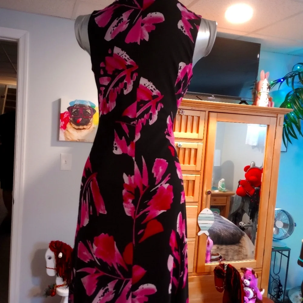 DKNY sleeveless floral design dress - Picture 4 of 8